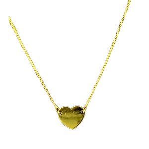 9CT YG HEART DISC ON ANCHOR CHAIN - 0.7g <br/>M5560.42