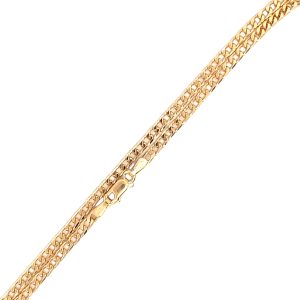 9CT YG FLAT CURB LINK BRACELET+CHAIN - 2.5MM  <br/>M5655