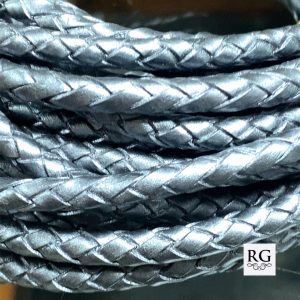LEATHER - DARK SILVER - 5MM - P/METER <br/>MLEASLV5.00