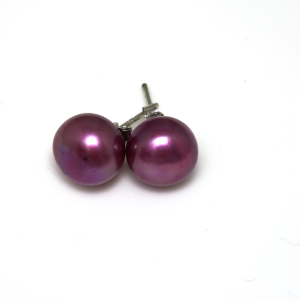 925 BURGUNDY FW PEARL SILICONE STUDS - 9.5-10MM