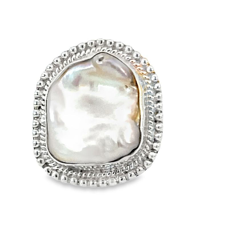 925 KESHI BAROQUE FW PEARL ROPE EDGE RING - 24MM