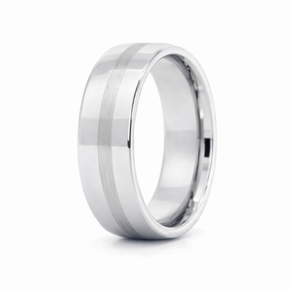 TUNGSTEN BRUSHED TOP MIDDLE+POLISH RING - 8MM <br/>RD13608 - Image 3
