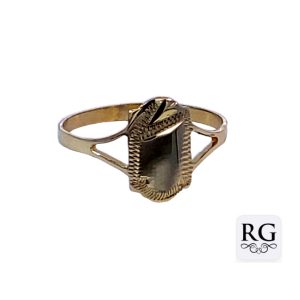 9CT YG ENG SHIELD SIGNET RING - BABY - 10MM <br/>UC102S